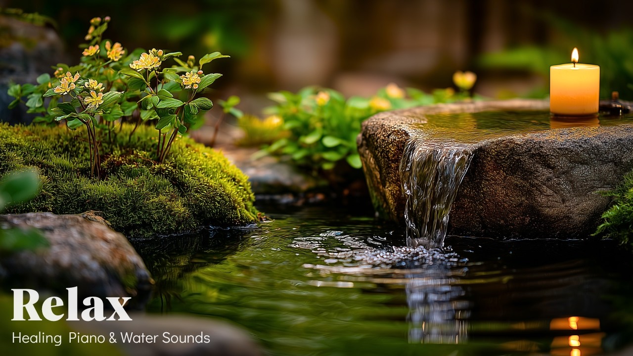 Japanese Garden Healing Water Sounds 🌿 Calm Music For Stress Relief & Emotional Peace