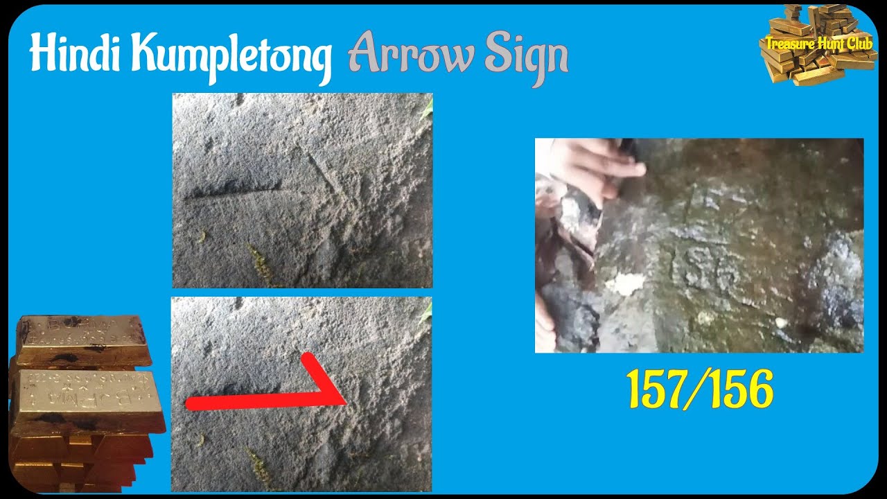Incomplete Arrow Sign and Marker with Bearing Angle and Distance - Philippine Treasure Hunting
