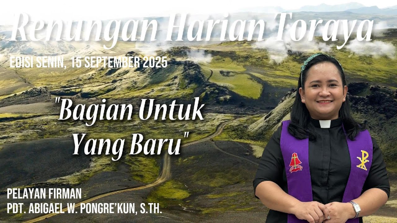 Renungan Harian Toraya | Senin, 15 September 2025