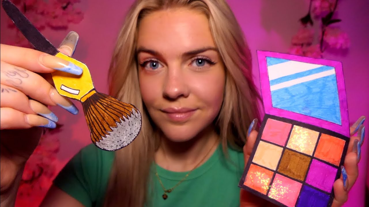 ASMR | je te maquille avec des objets en papier 💕 (layered sounds)