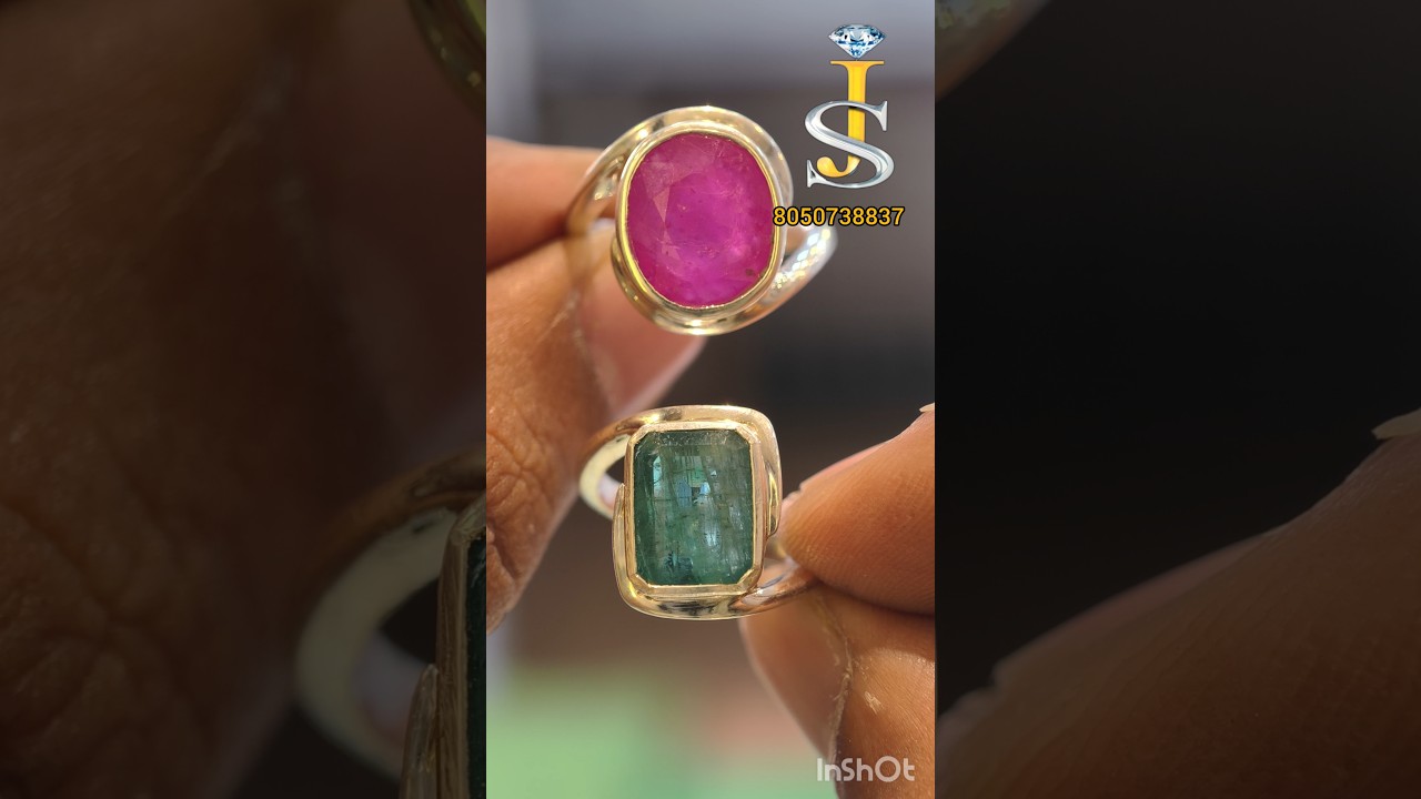 Original Ruby & Emerald Ring in 925 Silver | Trending  Ring | SJ_Gold