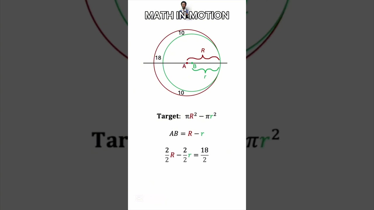 Finding the area of a crescent #maths #circles #education 