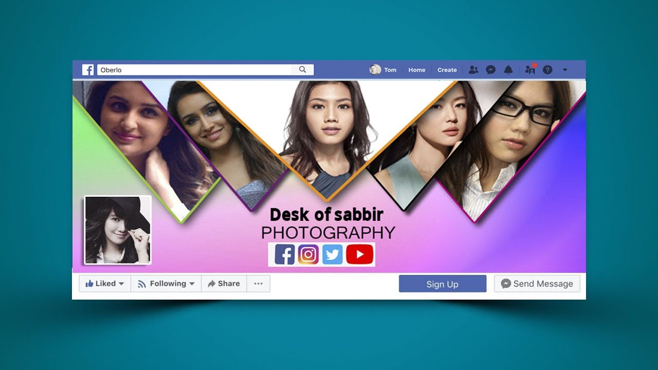 Facebook Cover Photo Design  Photoshop Tutorial 2020