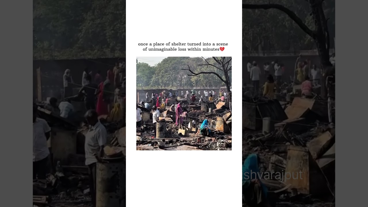 A devastating fire in lucknow leaves hundred of house in ashes 💔#lucknow #viral #shorts