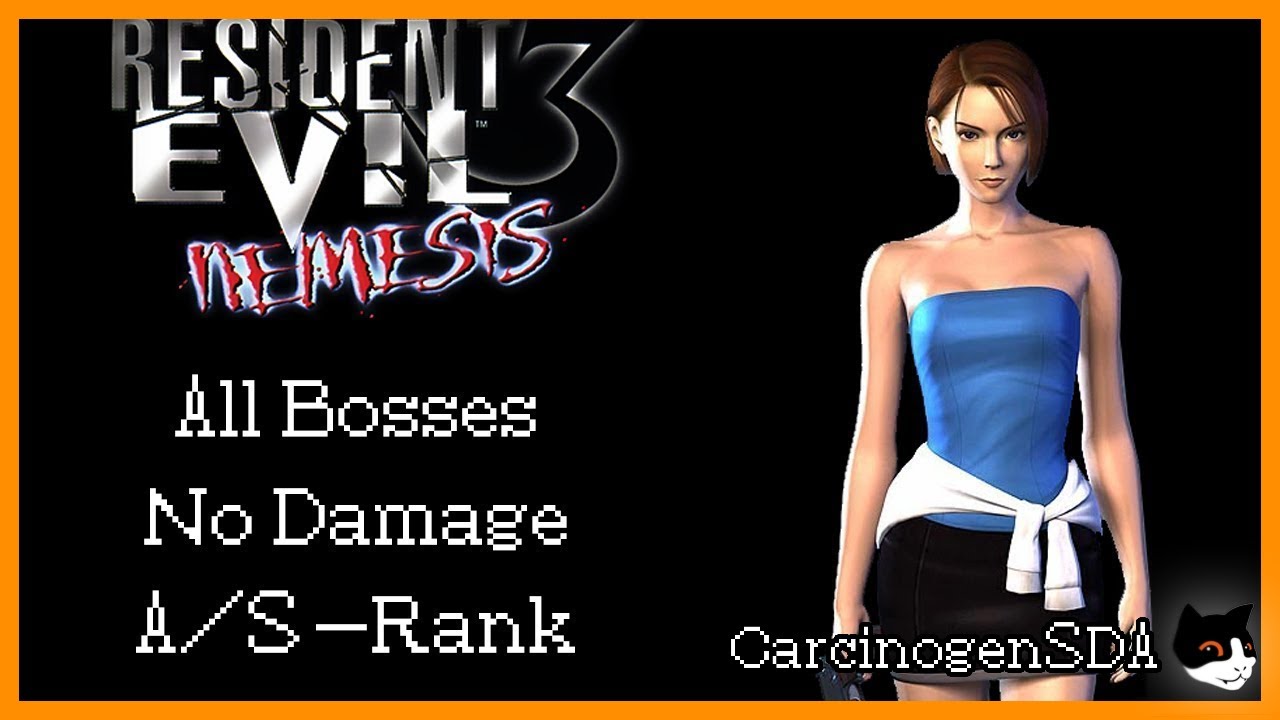 [No Commentary] Resident Evil 3 (PS1) - All Bosses, No Damage Hard, S Rank