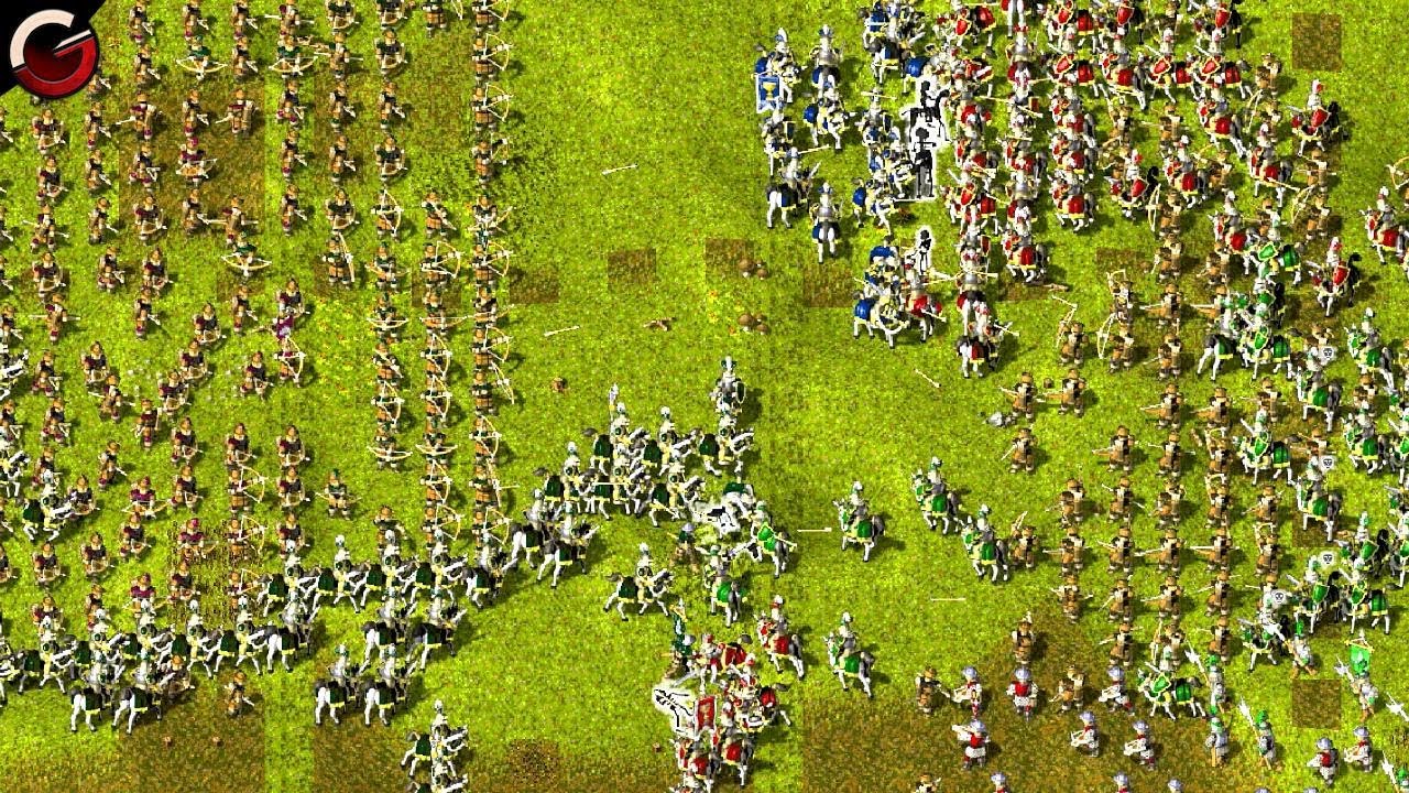 HUGE ONLINE BATTLE! 4vs4 Multiplayer Match | KaM Remake | Knights and Merchants Gameplay
