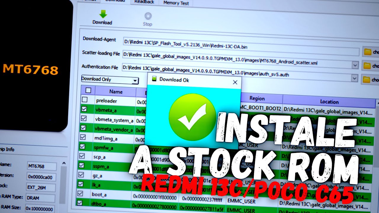 FA&Ccedil;A DOWNGRADE INSTALA&Ccedil;&Atilde;O DA STOCK OU DESBRICK REDMI 13C/POCO C65 GALE | MIUI 14 & HYPEROS 1 A14