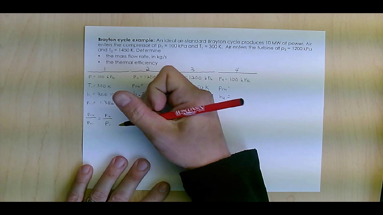 Thermodynamics Example 31: Brayton Cycle