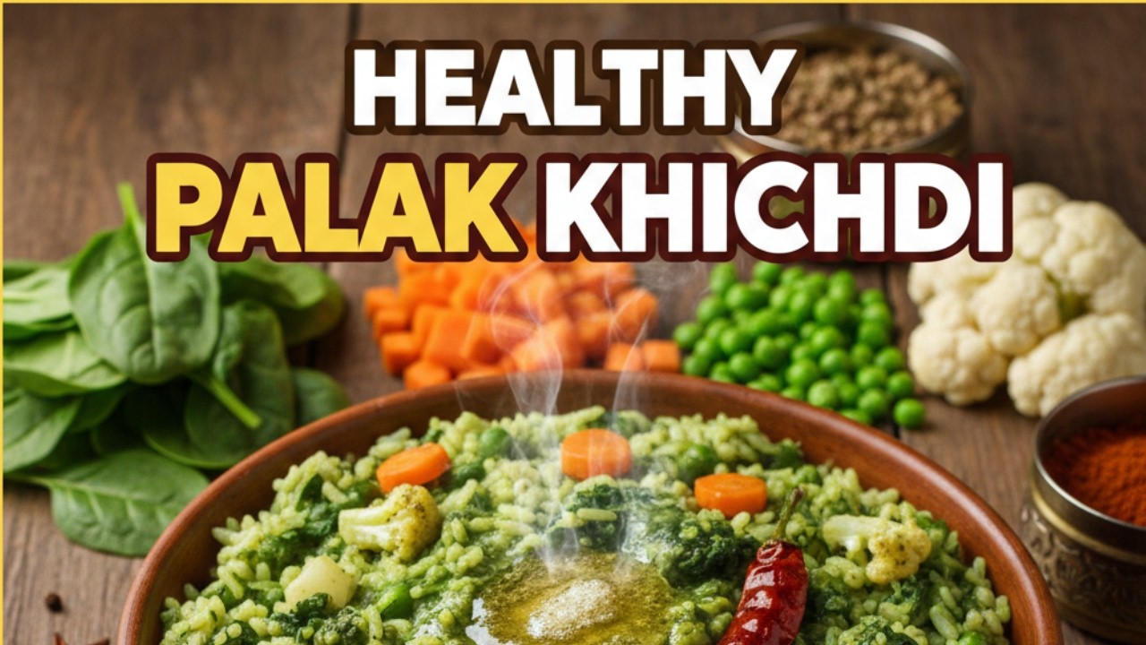 Healthy Vegetable Palak Khichdi Recipe | How to make Masala Palak Khichdi in Cooker