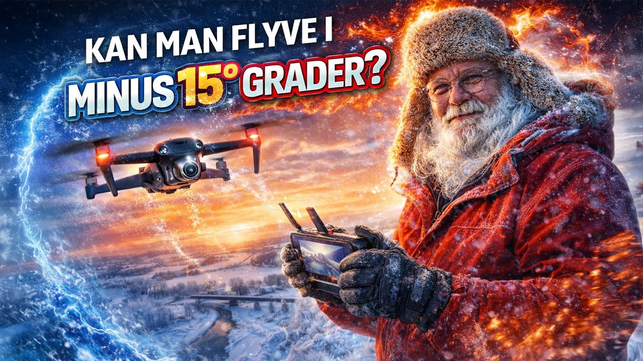 Drone fanger sjældent frossent landskab i Danmark