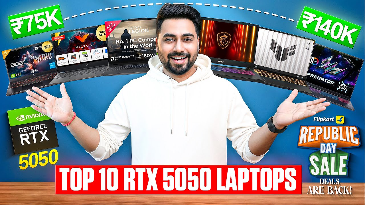 Best RTX 5050 Gaming Laptops 2026 💥 Under ₹80000 to 1.5 Lakh ⚡ Flipkart Republic Day Sale 🔥