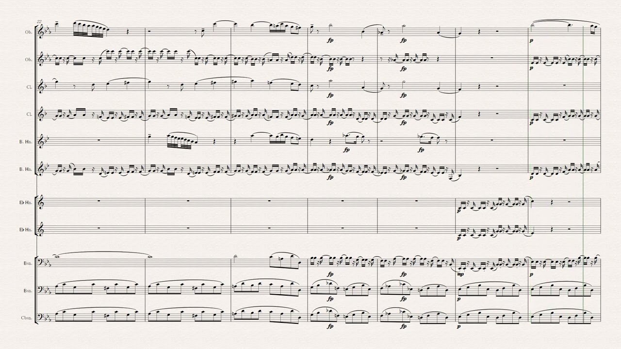 MOZART : Serenade No.10 Gran Partita - III Adagio (NOTE PERFORMER 5 & Sibelius8 )