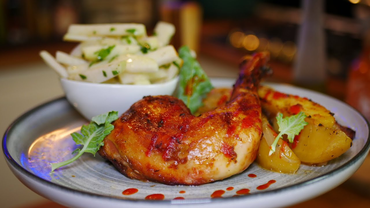 🍗 Pulpe de Pui cu Mustar Dijon si Salata de Gulii cu Mere - Home Cooking - Florin Arvunescu
