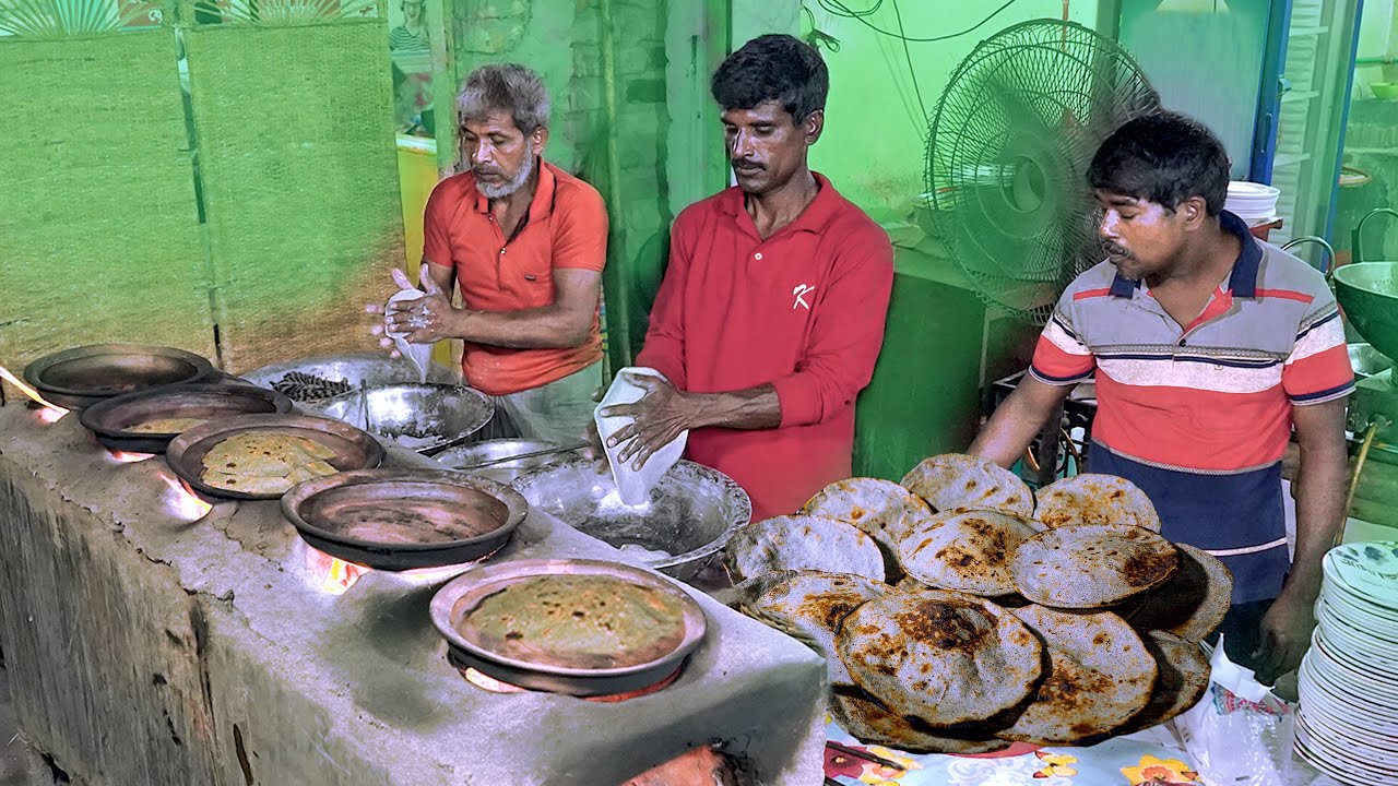 Traditional Kalai Ruti of Rajshahi with Mashed Brinjal | Bangladeshi Street Food