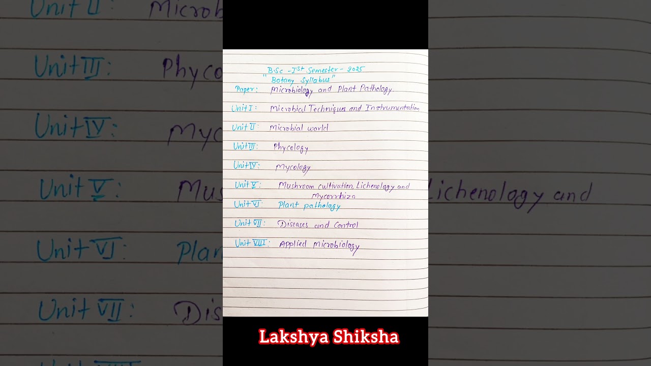 Bsc 1st semester botany syllabus 2025 | bsc 1st year 1st semester botany syllabus | #bscbotany