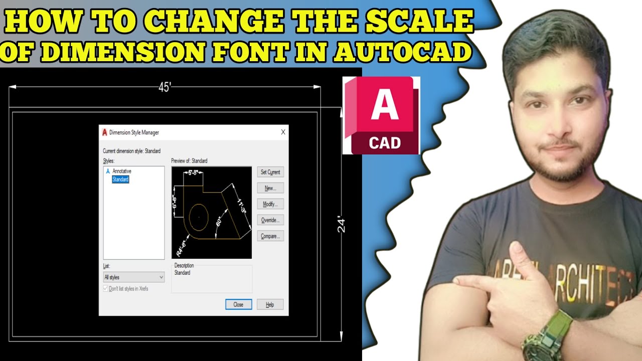 How to Change the Scale of Dimensions Font in Autocad | Tutorial  English 2025 | Nabeel Architect