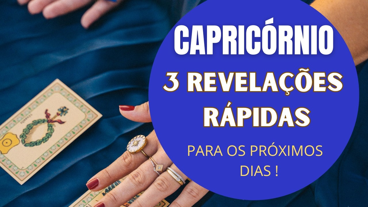 CAPRICÓRNIO♑| 3 REVELAÇÕES (RÁPIDAS) PARA OS PRÓXIMOS DIAS! (HORÓSCOPO DO FDS).