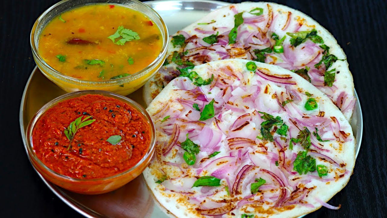 ஹோட்டல் ஸ்டைல் வெங்காய ஊத்தப்பம் & கார சட்னி 👌| onion uttapam recipe in tamil | chutney recipe tamil