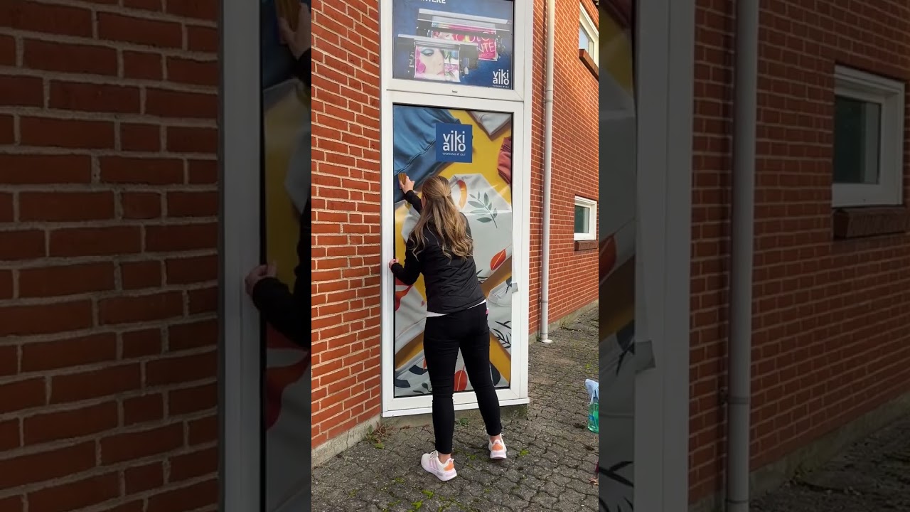 Installing perforated window film | vikiallo ApS #windowfilm #window #install #windowcleaning