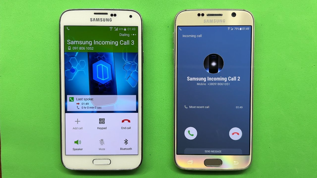 Samsung Galaxy S5 vs Galaxy S6 Outgoing vs Incoming Call. Android 6 and 7. TouchWiz