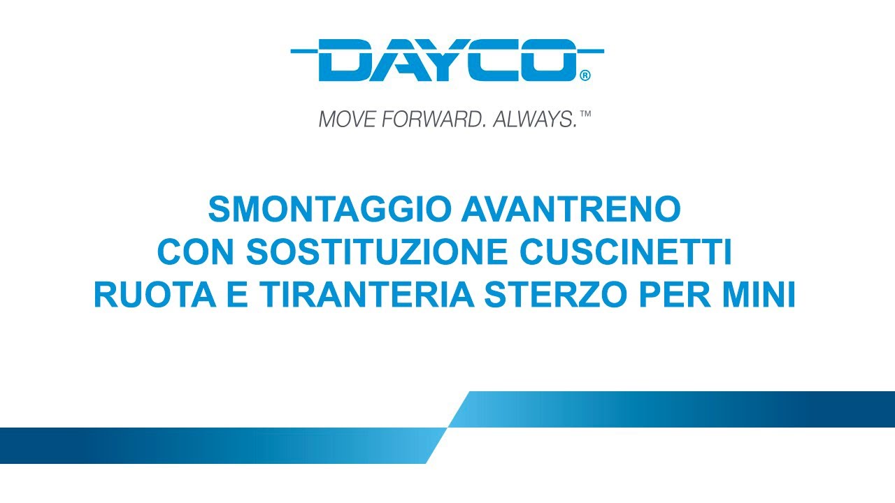 Smontaggio avantreno con sostituzione cuscinetti ruota e tiranteria sterzo Dayco per Mini