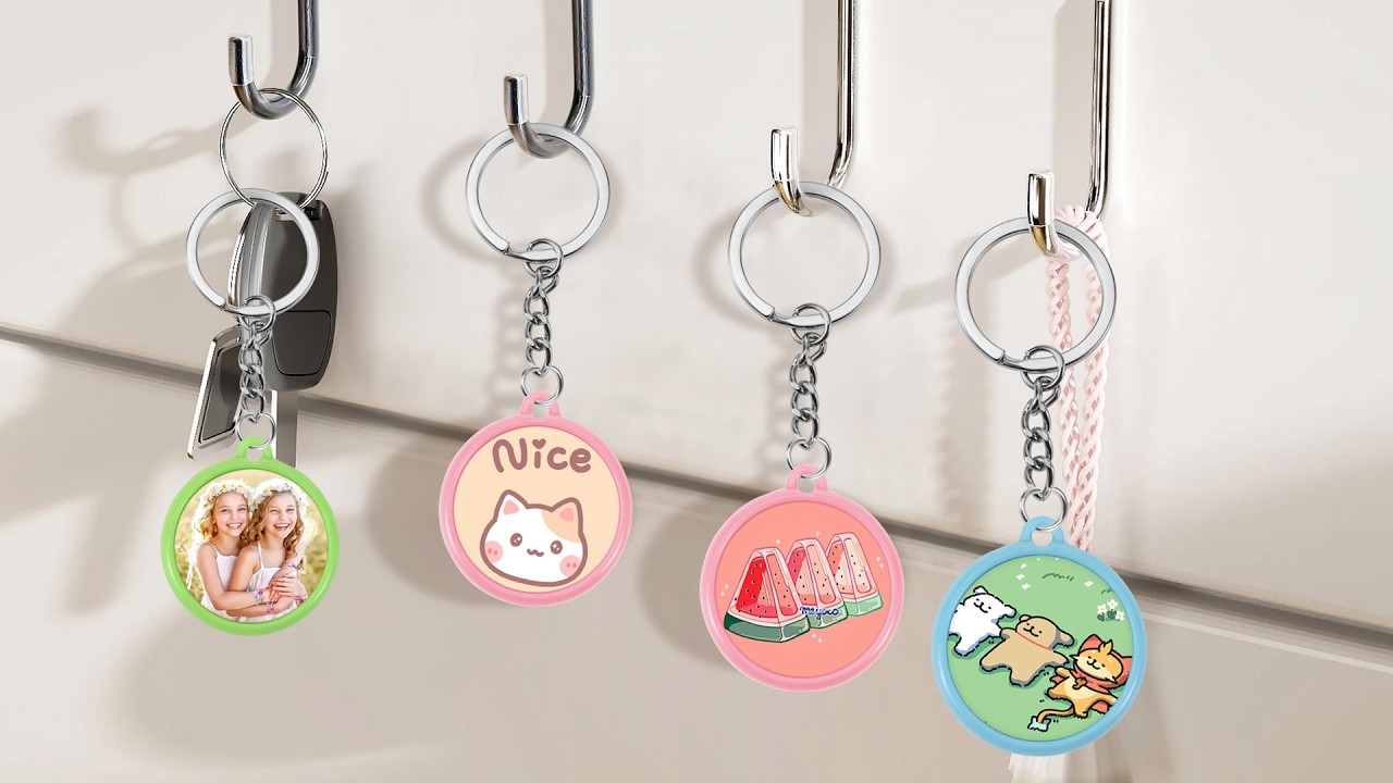 BEAMNOVA 50 Sets of Metal Button Supplies for 25mm Double-Sided Keychains Supplies for Button Maker