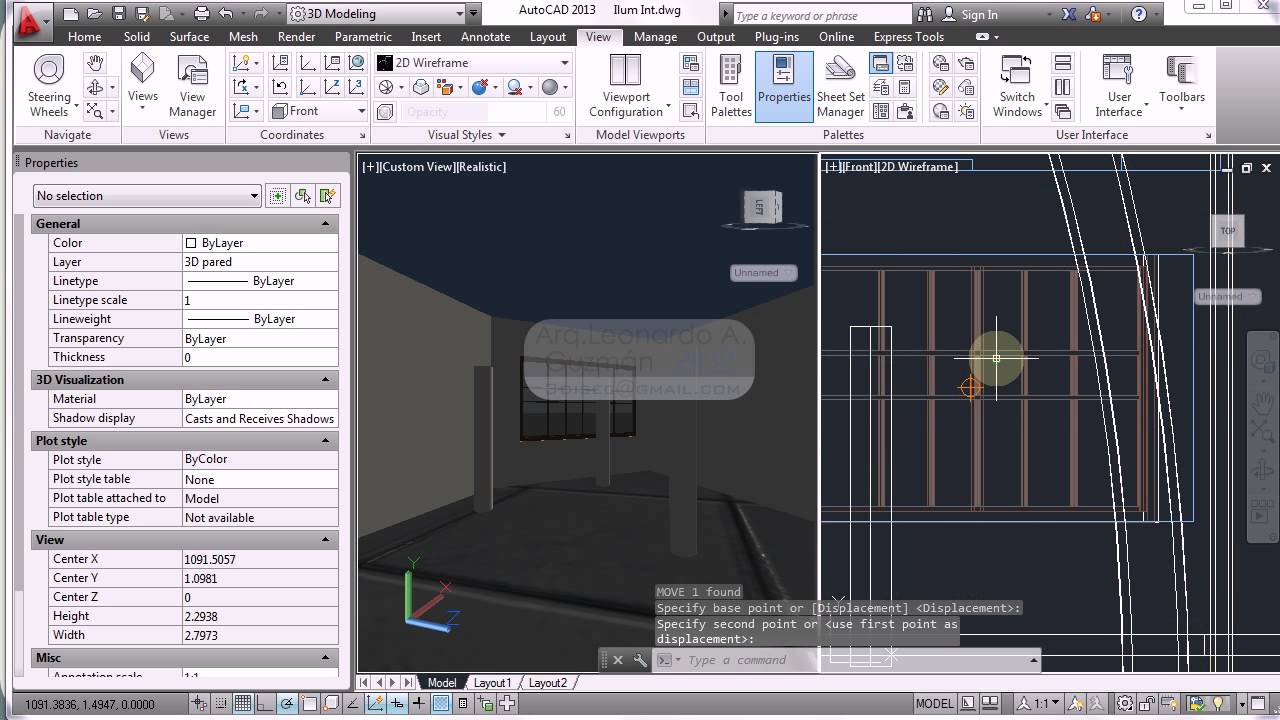 AutoCAD 3D 09 Render, Interno, lights, GI