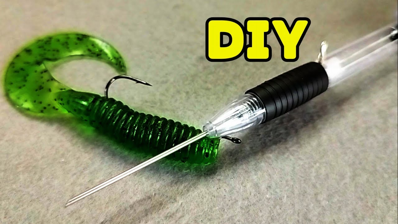 Extendable Worm threader.   can easily put a hook through a worm.   DIY Fishing.