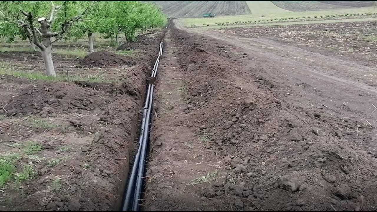 JCB 8052 Траншея для капельного орошения сада