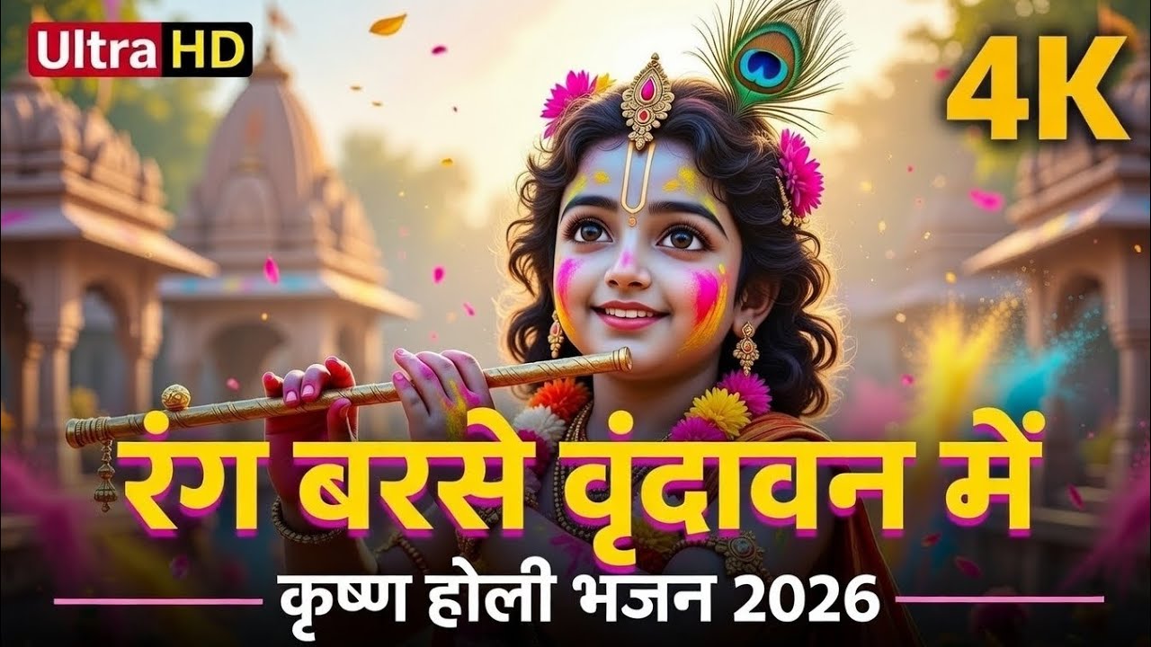 रंग बरसे वृंदावन में 🙏 | Krishna Holi Bhajan 2026 | राधा कृष्ण होली स्पेशल 🔥