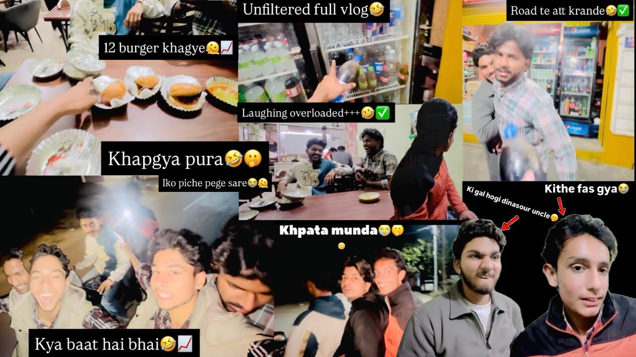Pura khpata Munde nu🤣🫠12 burger khagye🤣✅laughing overloaded+++🫢📈vlog 64🫶