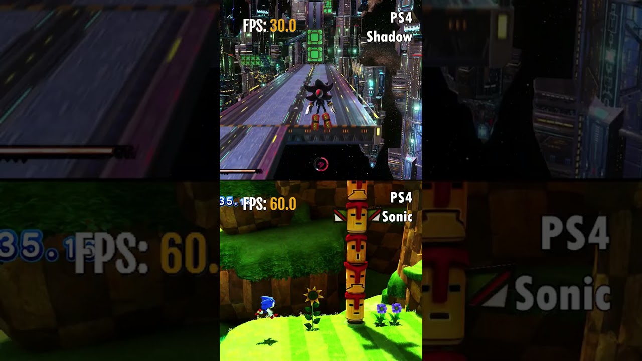 Sonic is 60FPS but Shadow is 30FPS on PS4 | Sonic X Shadow Generation