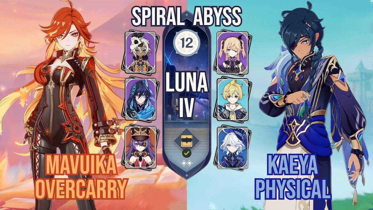 Mavuika Overcarry x Kaeya Physical | Spiral Abyss 6.3 / Luna IV | Genshin Impact
