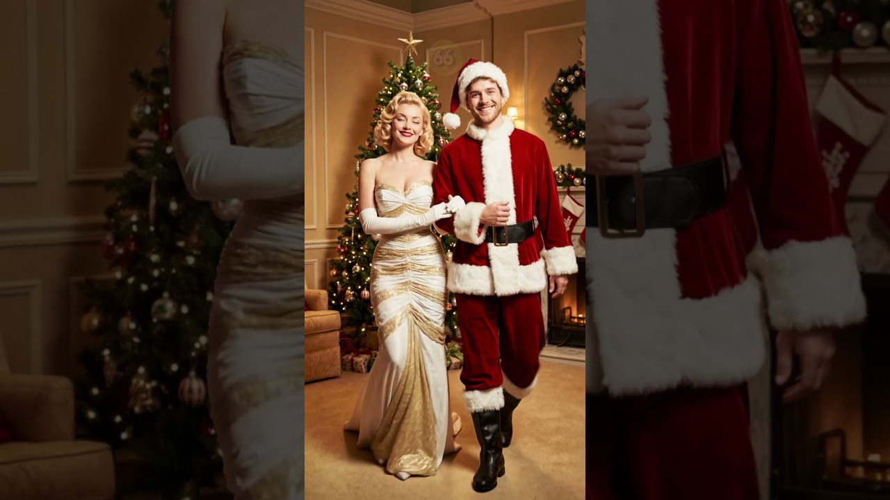 🎄 Vintage Christmas Glamour with Santa by Your Side ❤️🎅✨