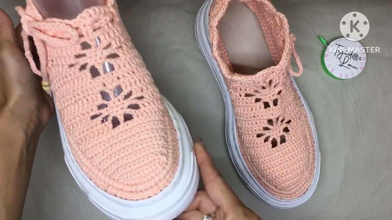 Botín tejido a crochet con diseño calado ➡️Paso a paso