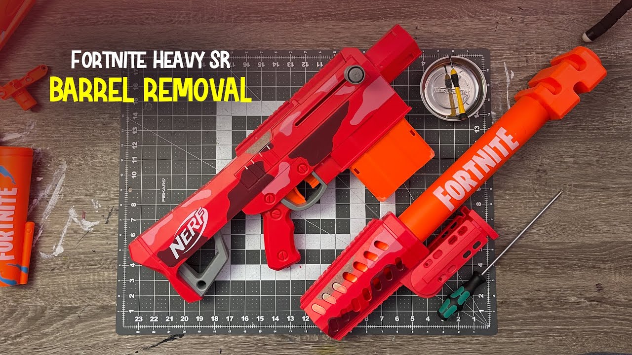 Removing the Nerf Fortnite Heavy SR sniper rifle barrel