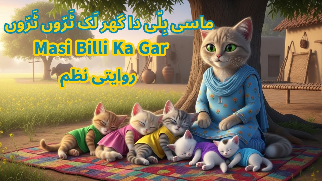 Lak Troon Troon Kids Poem | Punjabi Nursery Rhyme | ماسی بِلّی دا گھر | Sunehre Din