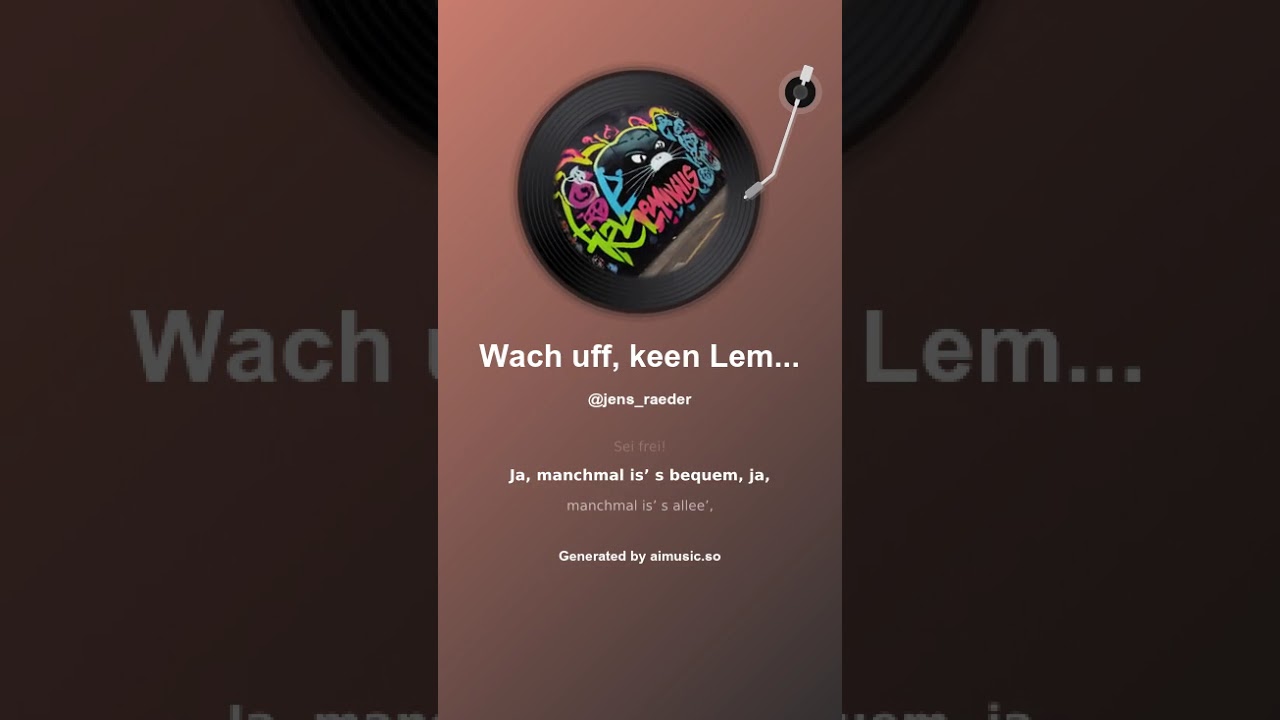 Wach uff, keen Lemmel mehr Wach auf, sei kein Lemming mehr