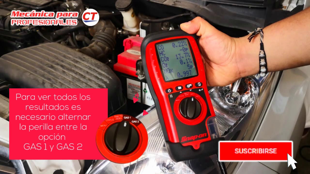 Funcionamiento del analizador de 5 gases Snap-On HHGA5C