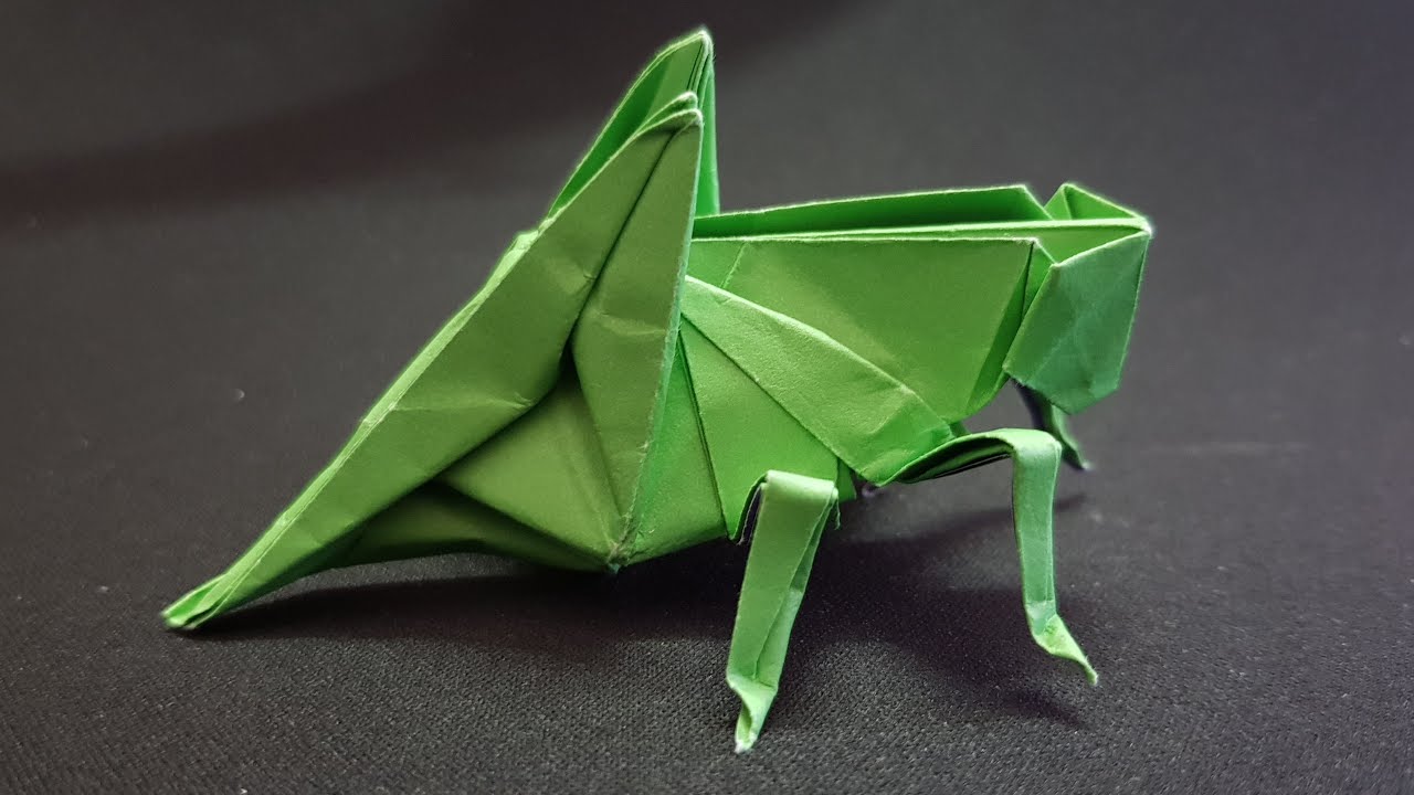 ORIGAMI - Gấp Con Châu Chấu || How To Make Paper Grasshopper