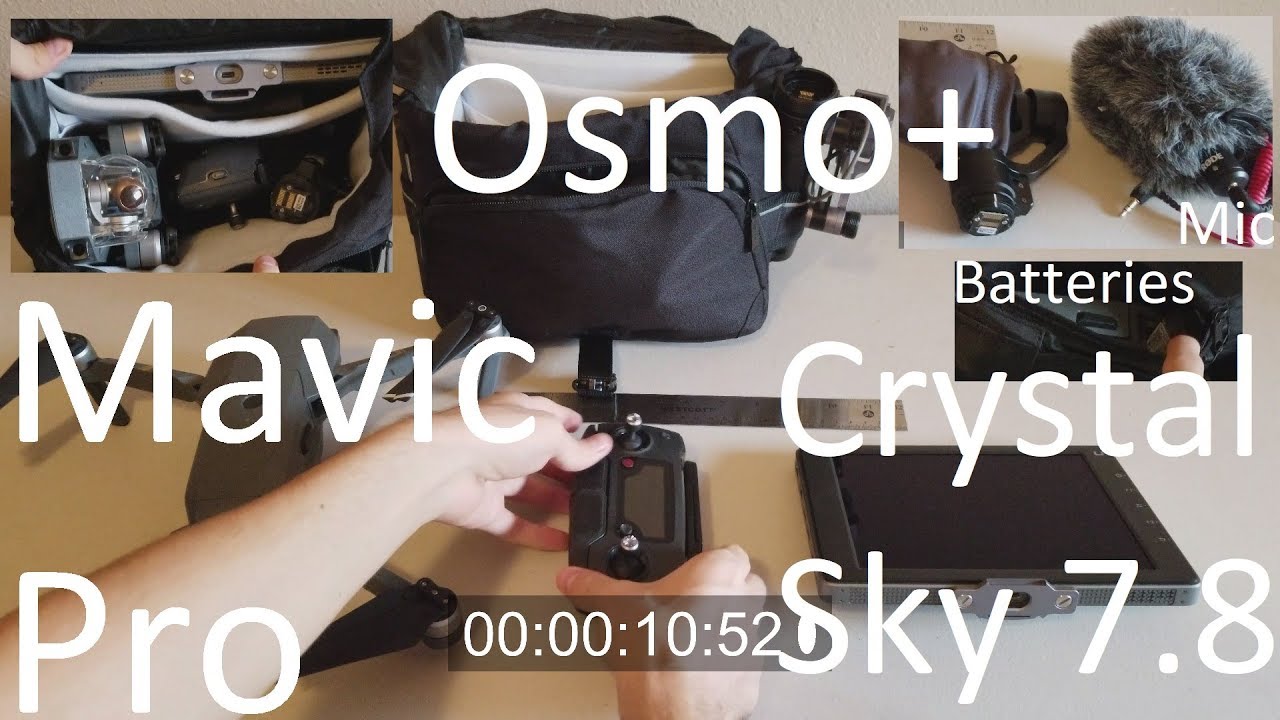 Drone Gadget bag; Mavic Pro, Osmo+, CrystalSky 7.8