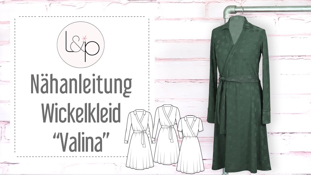 Nähanleitung Wickelkleid Valina - ein Wickelkleid für elastische Stoffe mit Kragen nähen