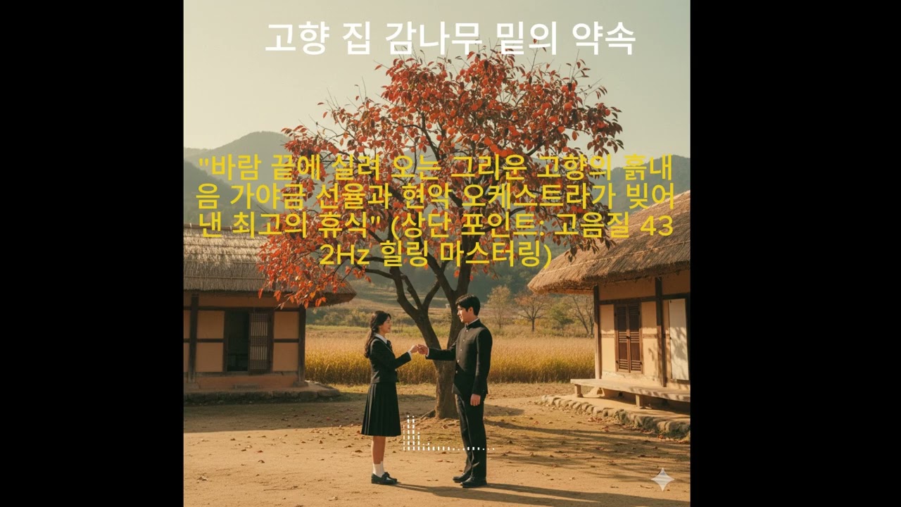[2시간 무한반복] 고향 집 감나무 밑의 약속 (원곡+가야금 버전) - 6070 향수를 자극하는 서정적 퓨전트롯 🍊🎻🌳