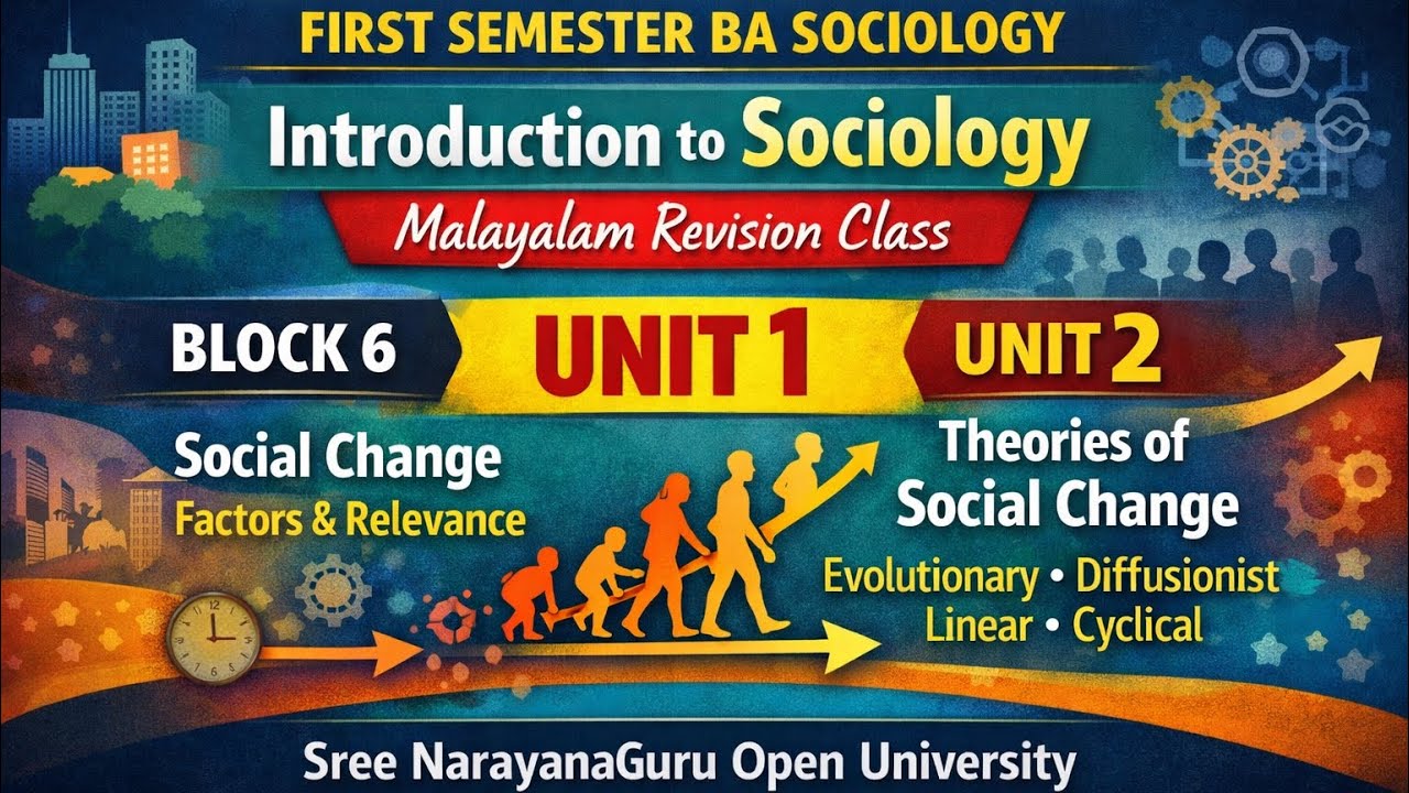 Introduction to Sociology |Social Change: Theories & Factors | Block 6 #sgou 