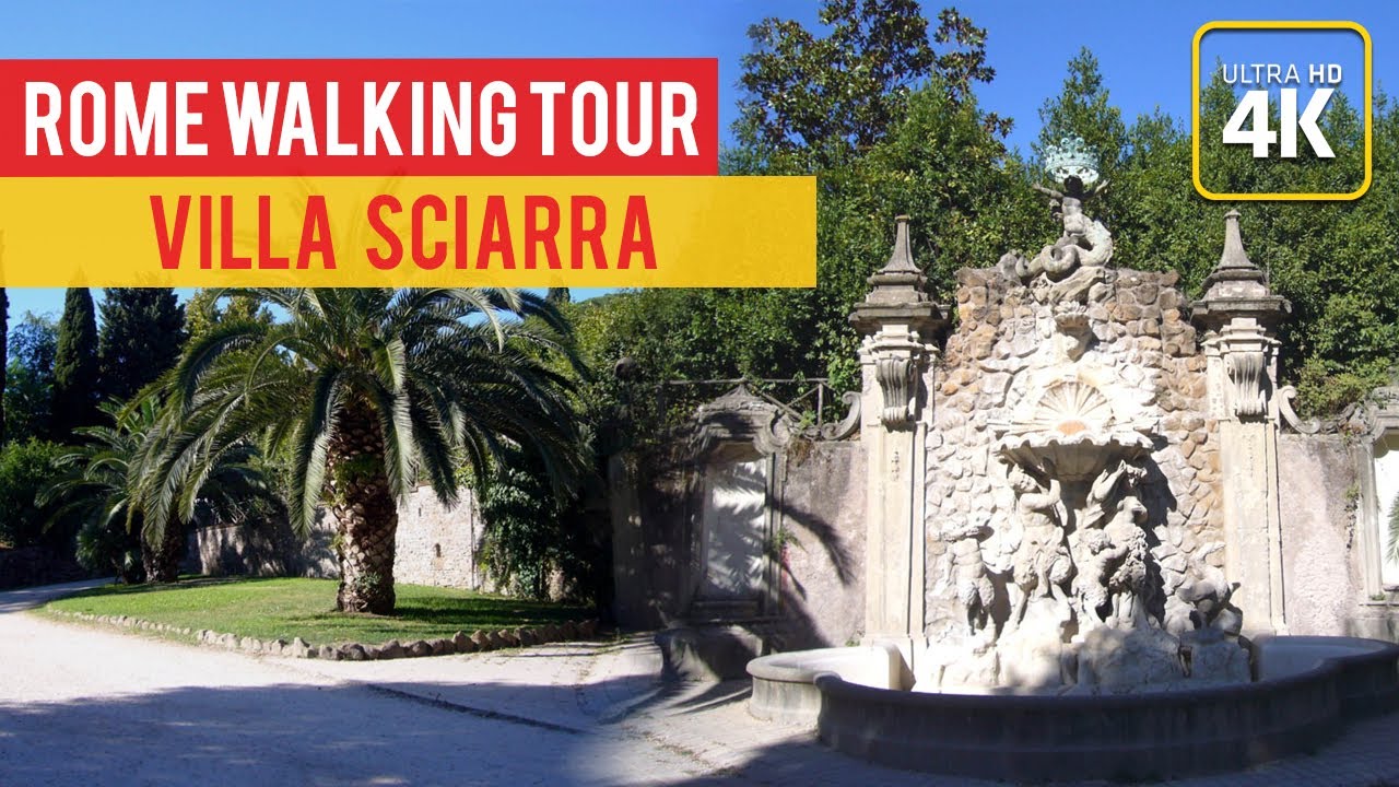 Villa Sciarra - Rome Walking Tour (4K ULTRA HD)