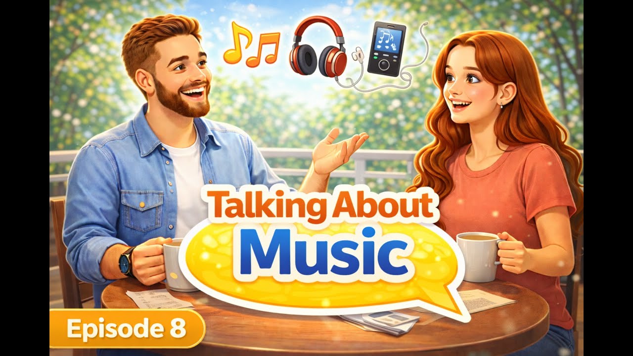 Easy English Conversation: Talking About Music (ESL Listening Practice) | Episode 8