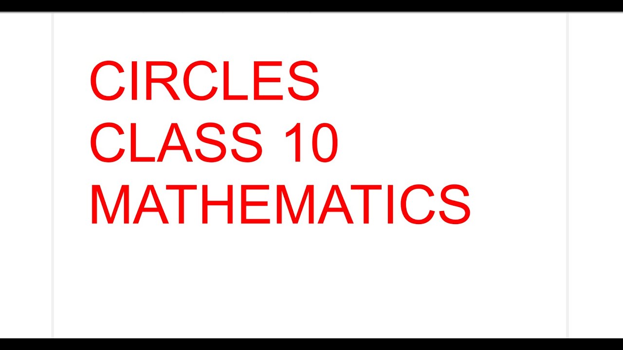 MCQ MATHS CL10 /CIRCLES