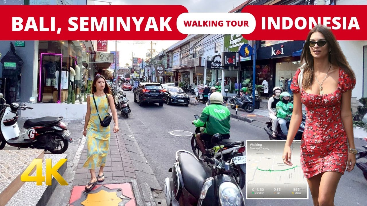 Explore SEMINYAK BALI Indonesia 🇮🇩 4k VIRTUAL WALKING TOUR 2023