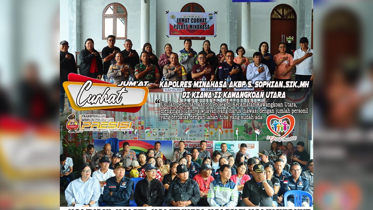 JUMAT CURHAT KAPOLRES MINAHASA, AKBP S. SOPHIAN SIK.,MH DI KIAWA DUA BARAT