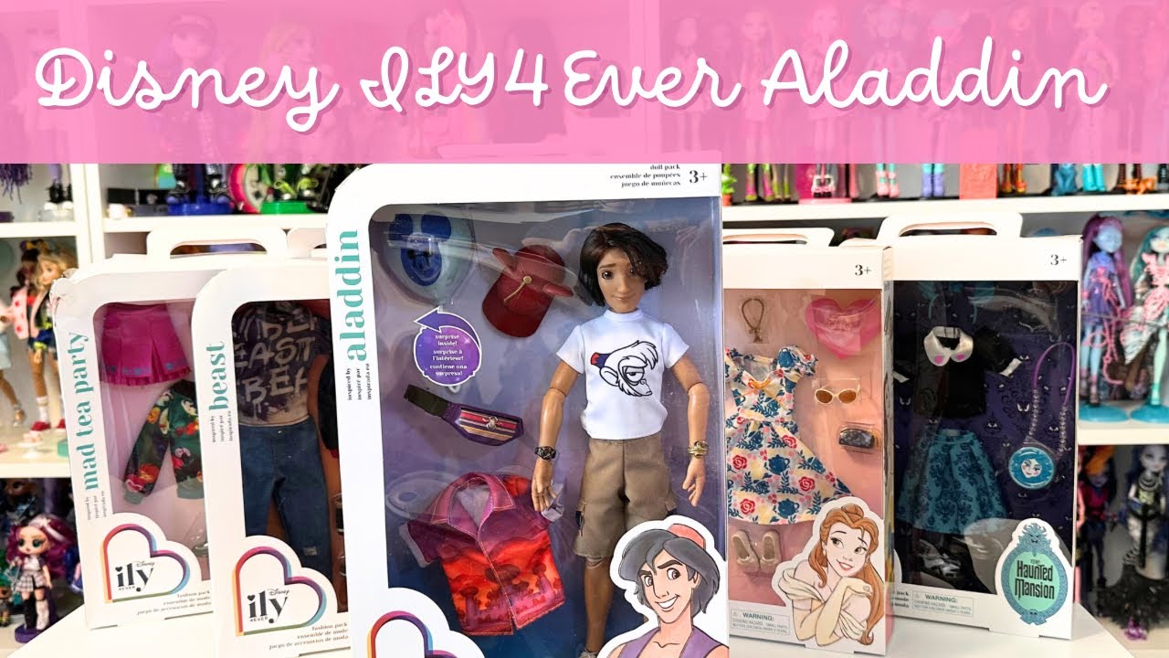Распаковка модных наборов Disney ILY4Ever «Кукла Алладин и Чудовище», «Белль», «Безумное чаепитие...